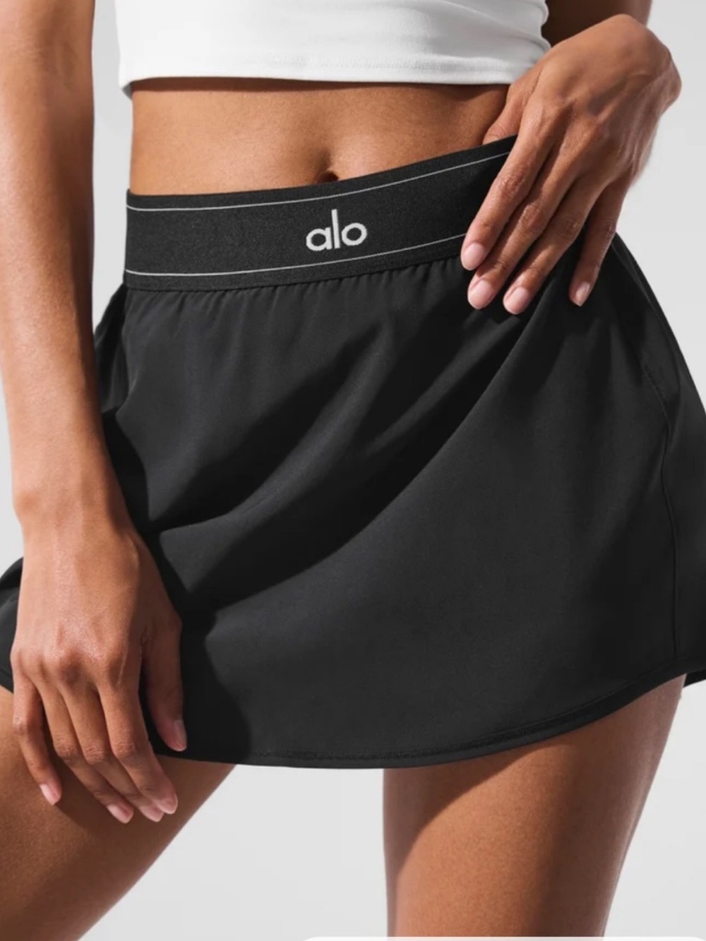 NWT ALO Yoga Black Match Point Tennis Skirt size large